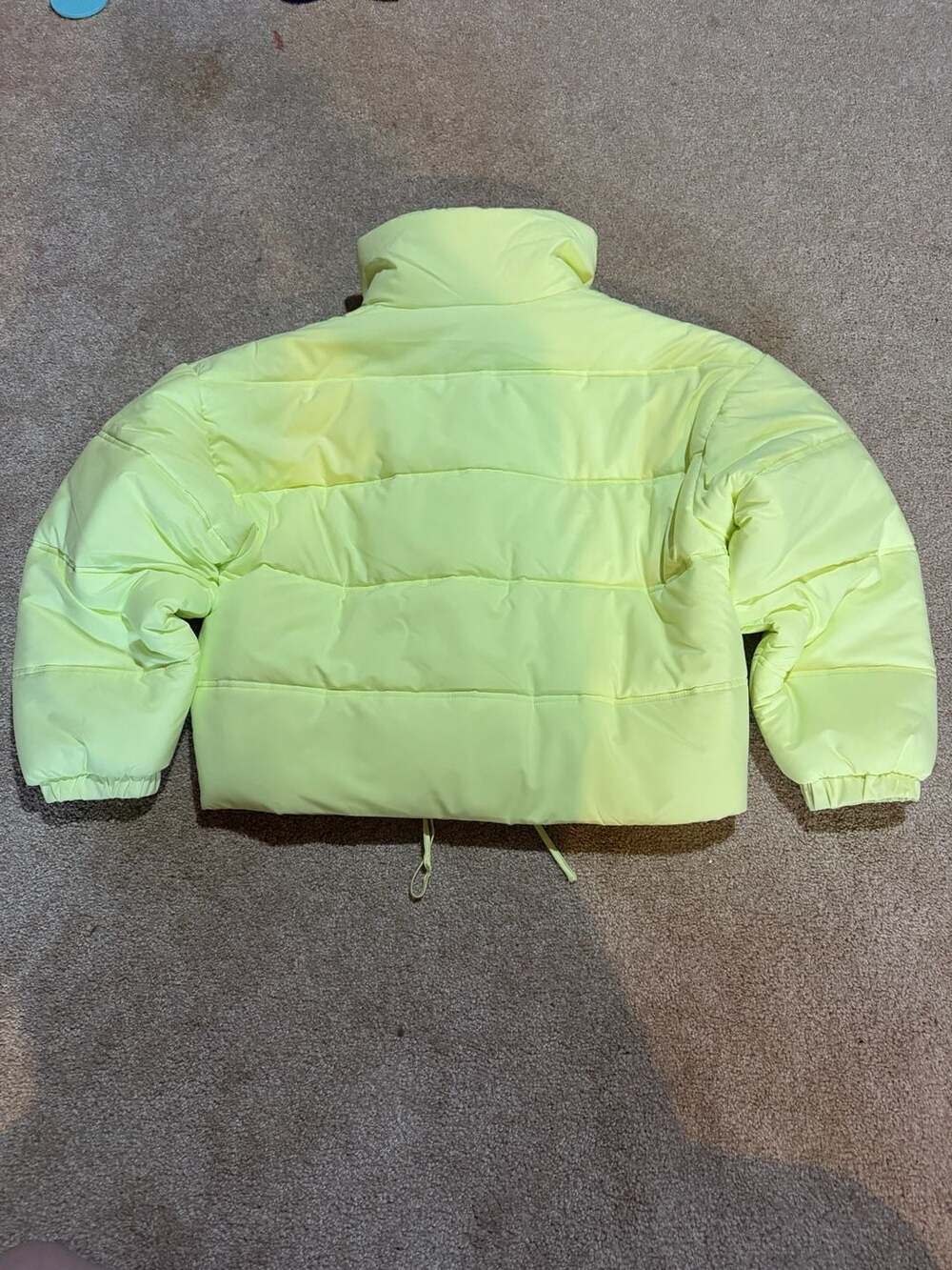 Wild Fable Puffer Jacket Size XS Yellow Cropped Snap Front